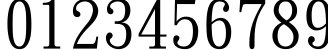 Пример написания цифр шрифтом DFKai-SB