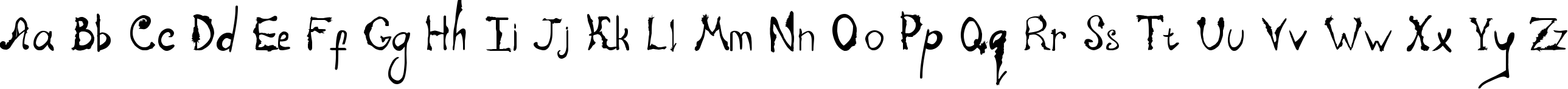 Пример написания английского алфавита шрифтом DiaryBauk