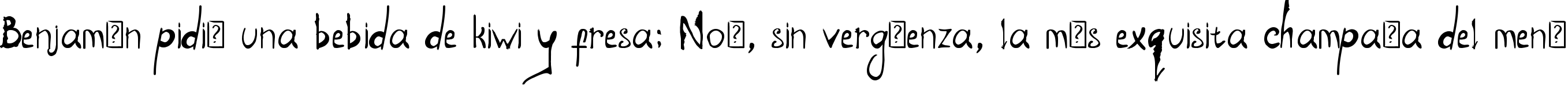 Пример написания шрифтом DiaryBauk текста на испанском