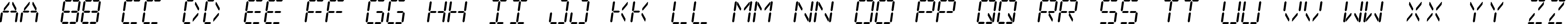 Пример написания английского алфавита шрифтом Digital dream Skew