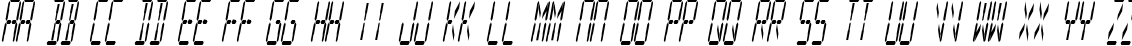 Пример написания английского алфавита шрифтом Digital Readout Condensed