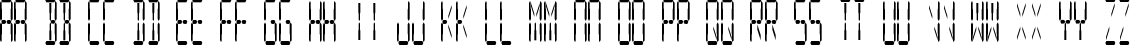 Пример написания английского алфавита шрифтом Digital Readout CondUpright
