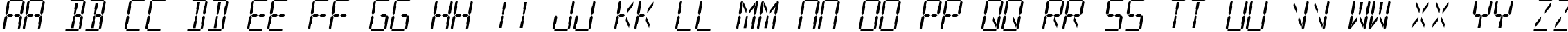 Пример написания английского алфавита шрифтом Digital Readout