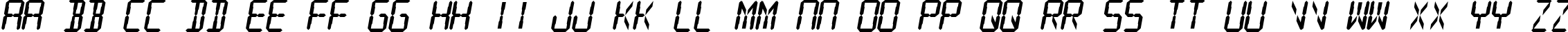 Пример написания английского алфавита шрифтом Digital Readout Thick