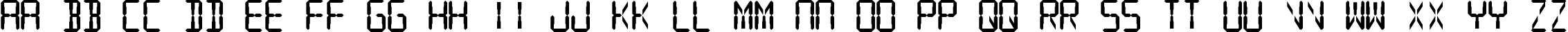 Пример написания английского алфавита шрифтом Digital Readout Thick Upright