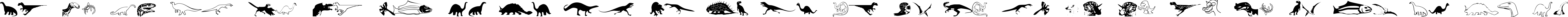 Пример написания английского алфавита шрифтом DinosoType
