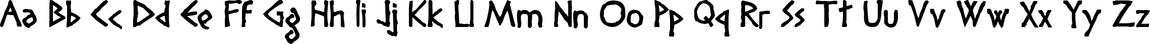 Пример написания английского алфавита шрифтом Diogenes