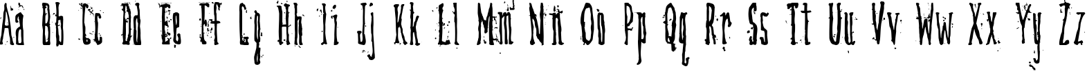 Пример написания английского алфавита шрифтом DirtyDeco