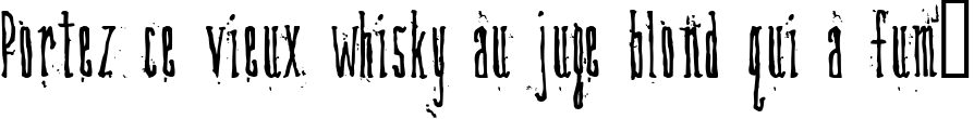 Пример написания шрифтом DirtyDeco текста на французском
