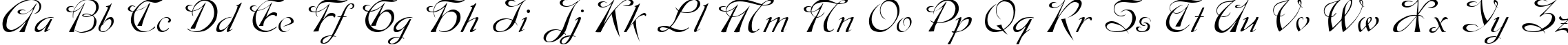 Пример написания английского алфавита шрифтом Dobkin Plain