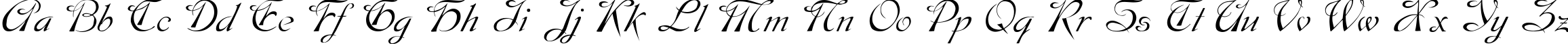 Пример написания английского алфавита шрифтом Dobkin Script