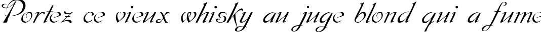 Пример написания шрифтом Dobkin Script текста на французском