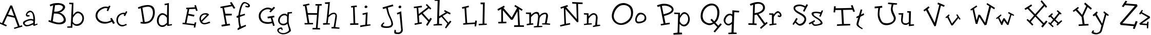 Пример написания английского алфавита шрифтом DoloresCyr