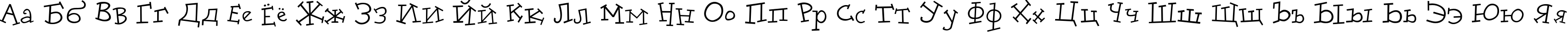 Пример написания русского алфавита шрифтом DoloresCyr