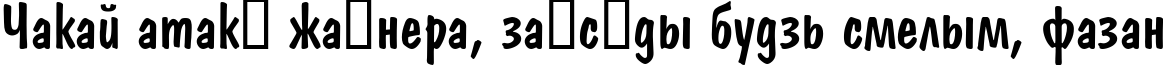 Пример написания шрифтом DomCasual текста на белорусском