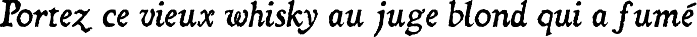 Пример написания шрифтом Dominican  Italic текста на французском