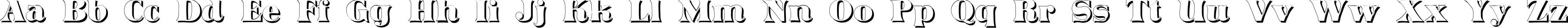 Пример написания английского алфавита шрифтом Domino Shadow