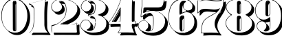 Пример написания цифр шрифтом Domino Shadow