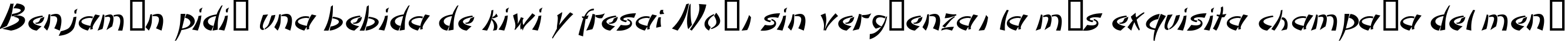 Пример написания шрифтом DomoAregato Italic текста на испанском