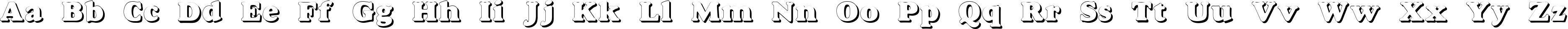 Пример написания английского алфавита шрифтом Dover Shadow