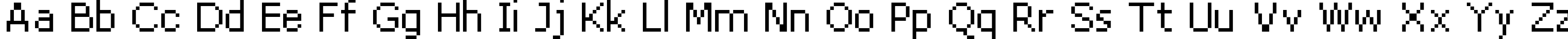 Пример написания английского алфавита шрифтом DPix_8pt