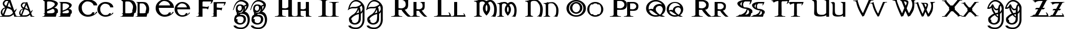 Пример написания английского алфавита шрифтом Dragonmaster Normal