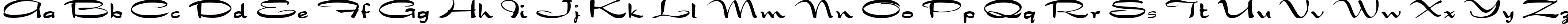 Пример написания английского алфавита шрифтом Dragonwick Regular