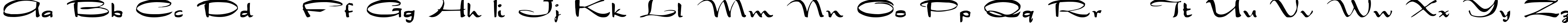 Пример написания английского алфавита шрифтом Drakkar