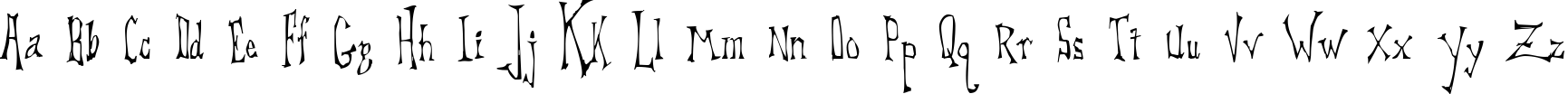 Пример написания английского алфавита шрифтом DreadLox