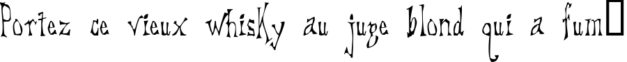 Пример написания шрифтом DreadLox текста на французском