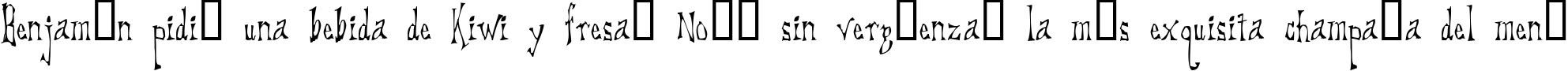 Пример написания шрифтом DreadLox текста на испанском