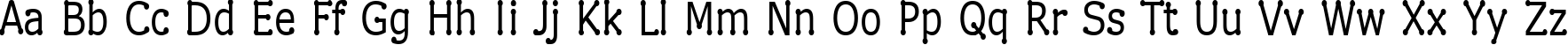 Пример написания английского алфавита шрифтом Drummon Narrow