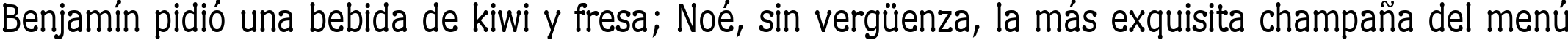 Пример написания шрифтом Drummon Narrow текста на испанском