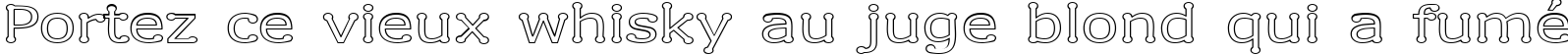 Пример написания шрифтом Drummon Outline текста на французском