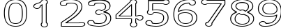 Пример написания цифр шрифтом Drummon Outline