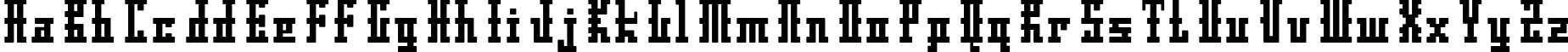 Пример написания английского алфавита шрифтом DS Ayaks Normal