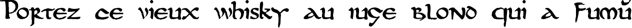 Пример написания шрифтом DS UncialFunnyHand Medium текста на французском
