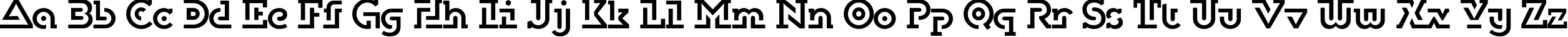 Пример написания английского алфавита шрифтом DublonBrus