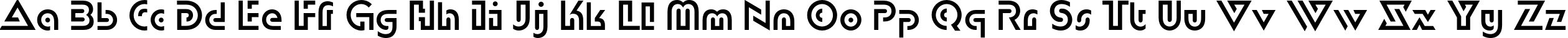 Пример написания английского алфавита шрифтом DublonC