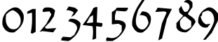 Пример написания цифр шрифтом Duke
