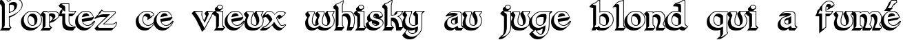 Пример написания шрифтом Dumbledor 1 3D текста на французском