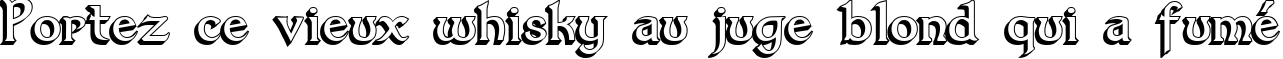 Пример написания шрифтом Dumbledor 3 3D текста на французском
