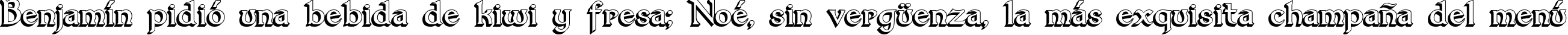 Пример написания шрифтом Dumbledor 3 3D текста на испанском