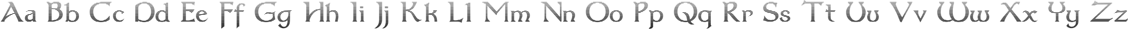 Пример написания английского алфавита шрифтом Dumbledor 3 Cut Down