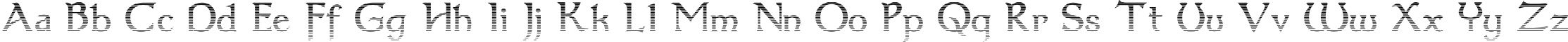 Пример написания английского алфавита шрифтом Dumbledor 3 Cut Up