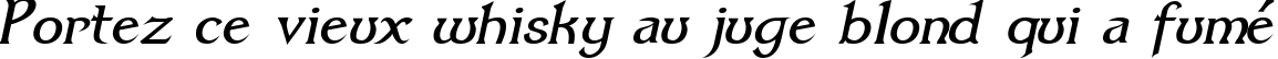 Пример написания шрифтом Dumbledor 3 Italic текста на французском
