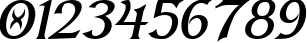 Пример написания цифр шрифтом Dumbledor 3 Italic