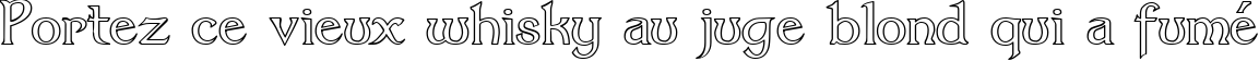 Пример написания шрифтом Dumbledor 3 Outline текста на французском
