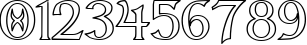 Пример написания цифр шрифтом Dumbledor 3 Outline