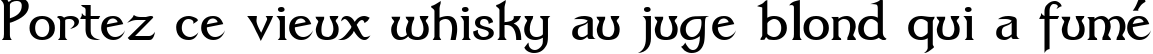 Пример написания шрифтом Dumbledor 3 текста на французском
